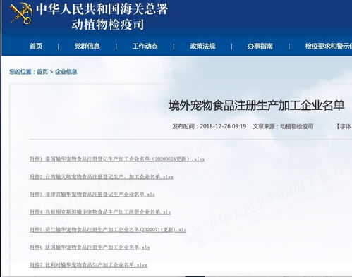 2020年境外宠物食品输华注册概况